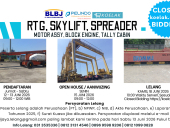 LELANG NON EKSEKUSI SUKARELA RUBBER TYRED GANTRY (RTG), SKY LIFT-01, MOTOR ASSY, SPREADER BEAM RTG, SPREADER BEAM CC, BLOCK ENGINE, CABIN TALLY