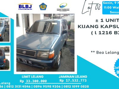 LOT 02: ± 1 UNIT KIJANG KAPSUL L1216BX