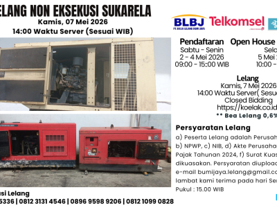 LELANG NON EKSEKUSI SUKARELA ± 1 PAKET GENSET