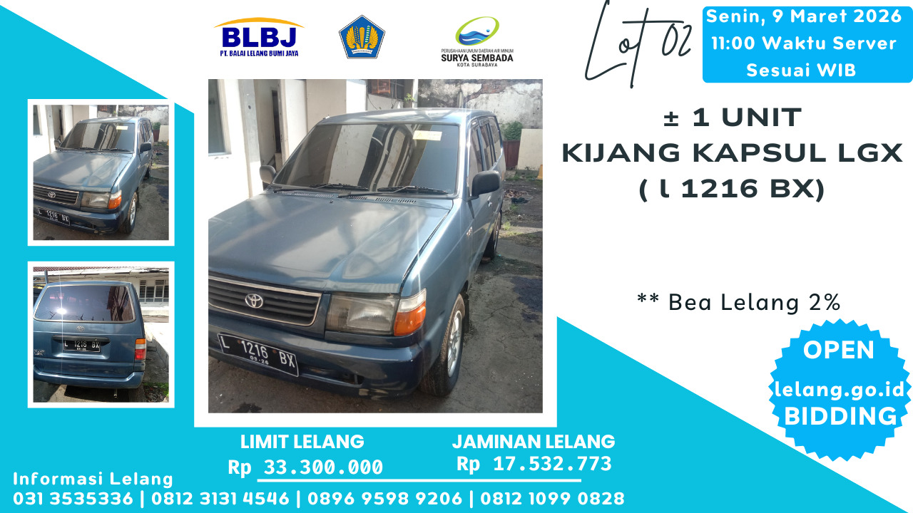 LOT 02: ± 1 UNIT KIJANG KAPSUL L1216BX
