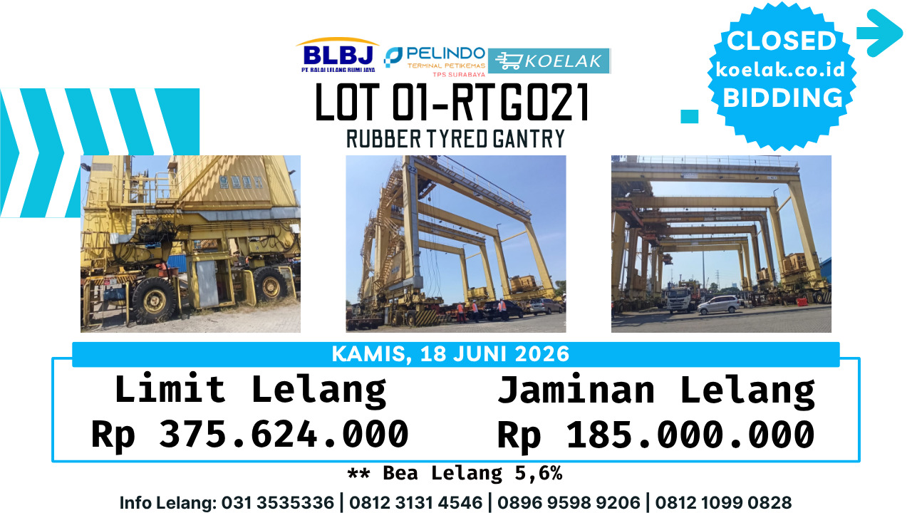 LOT 01 (RTG021) RUBBER TYRED GANTRY