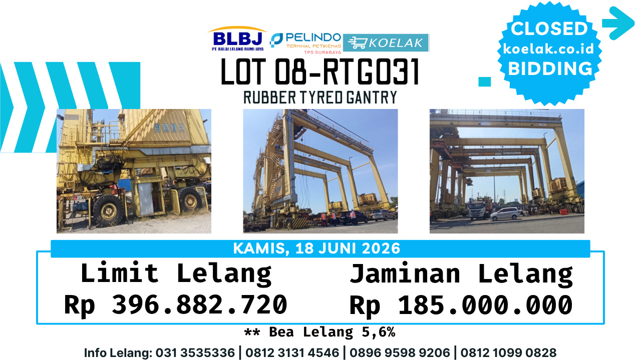 LOT 08 (RTG031) RUBBER TYRED GANTRY