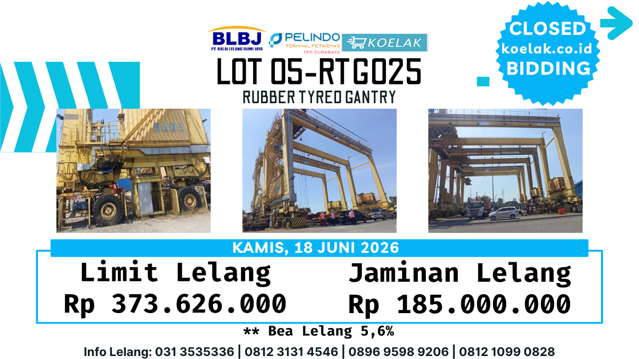 LOT 05 (RTG025) RUBBER TYRED GANTRY