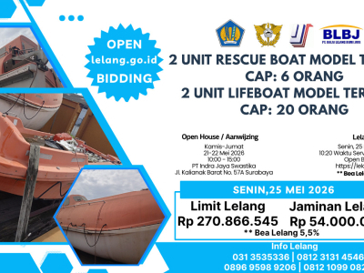 LOT 02 LELANG EKSEKUSI BTD 1 (SATU) 1 (SATU) PAKET ± 2 UNIT RESCUE BOAT MODEL TERBUKA & ± 2 UNIT LIFEBOAT MODEL TERTUTUP