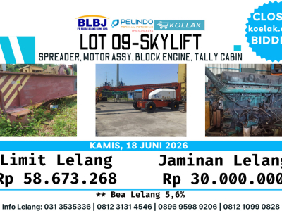 LOT 09 SKYLIFT, MOTOR ASSY, SPREADER, BLOCK ENGINE, CABIN TALLY