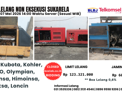 LELANG NON EKSEKUSI SUKARELA ± 1 PAKET GENSET
