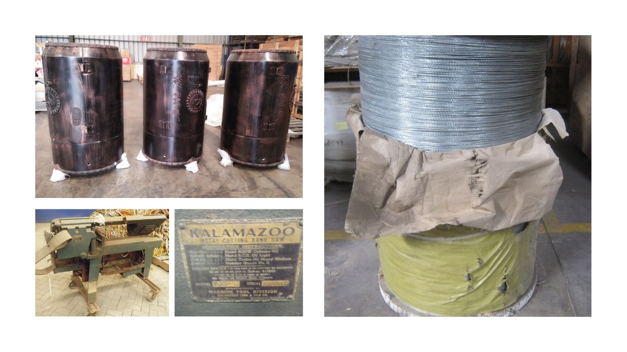 Bea Cukai Priok 9 : 1 Paket Mesin Bubut Bekas, Galvanized Steel Wire dan set Naturopath heater tripod