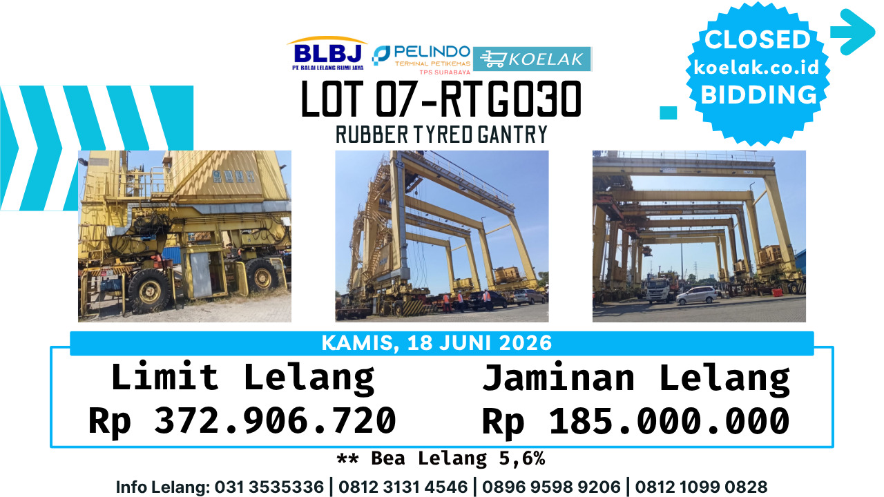 LOT 07 (RTG030) RUBBER TYRED GANTRY