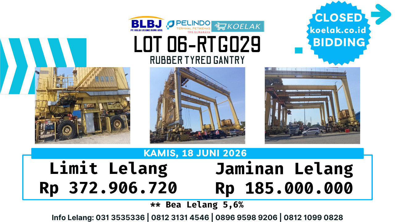 LOT 06 (RTG029) RUBBER TYRED GANTRY